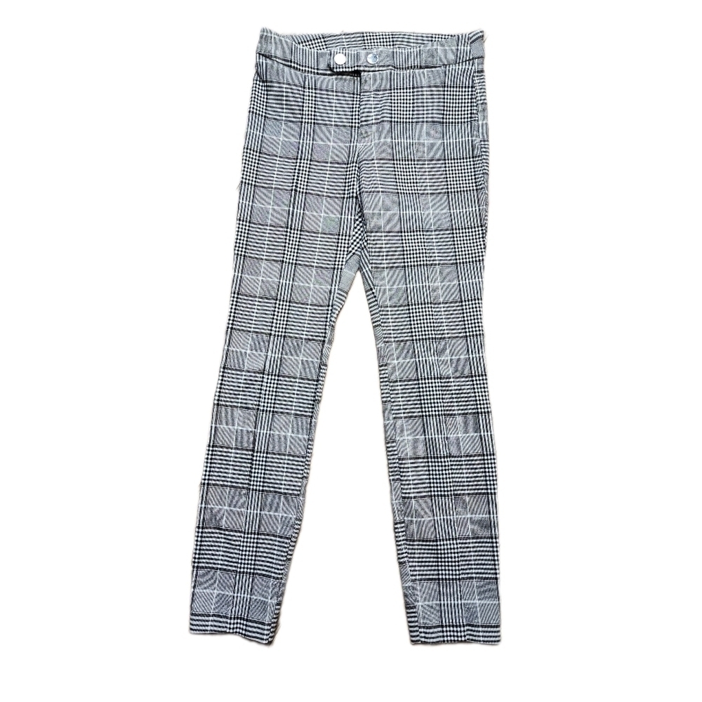 INC International Black and White Plaid Pants Size 4p